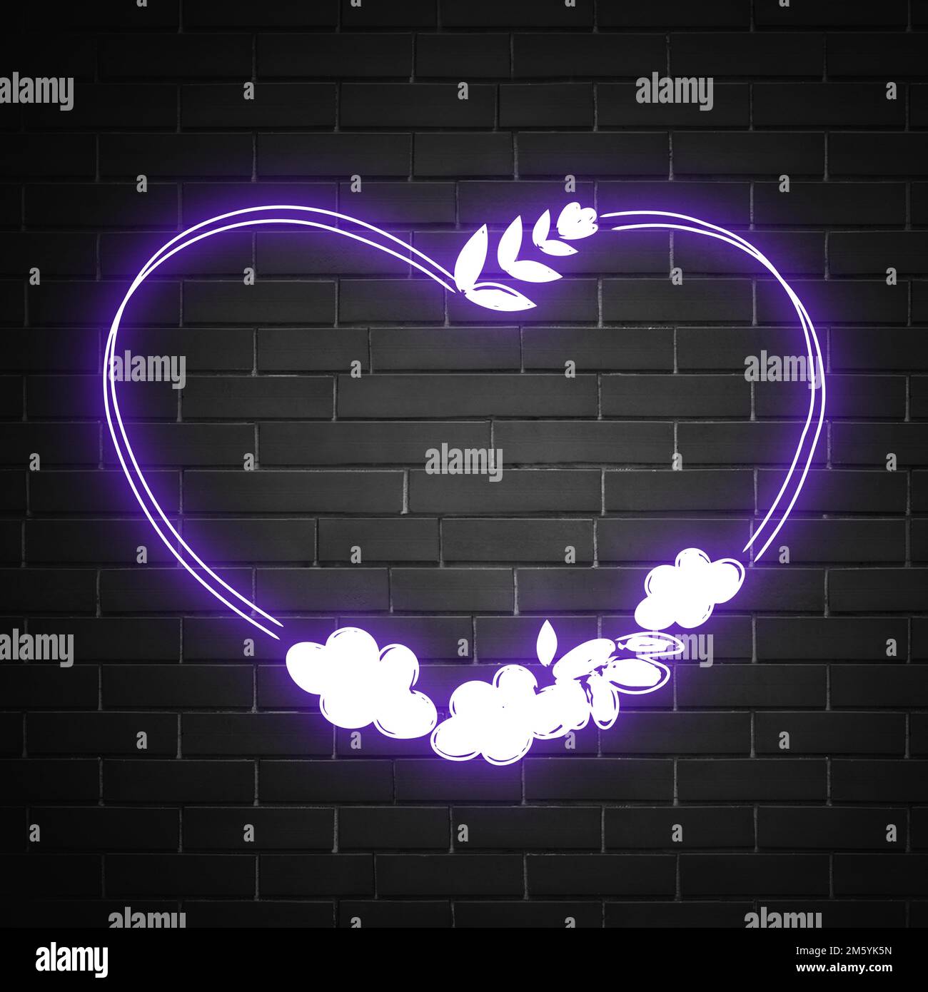 Glowing neon frame floral vector for kids Stock Vector Image & Art - Alamy