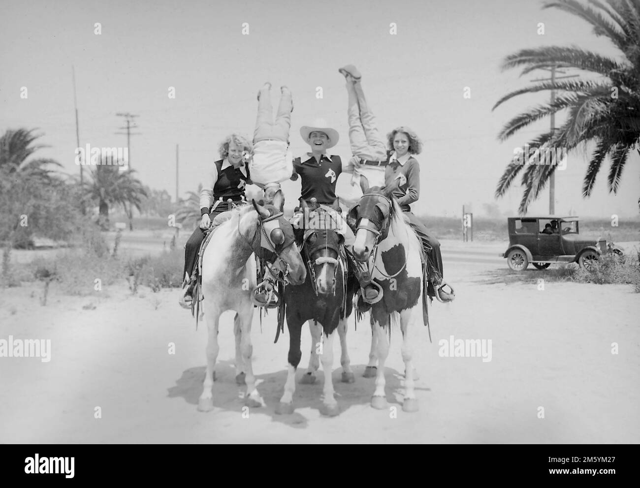 Promotional photo for the 1932 World's Congress Rough Rider Rodeo in Los Angeles. Stock Photo