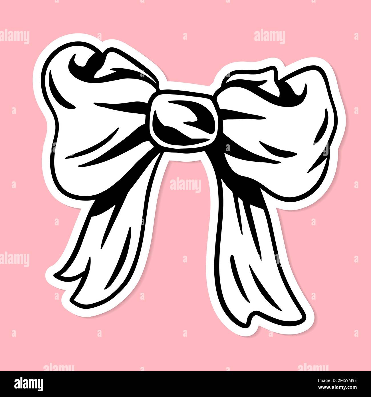 Cute bow sticker on pink background vector Stock Vector Image & Art - Alamy