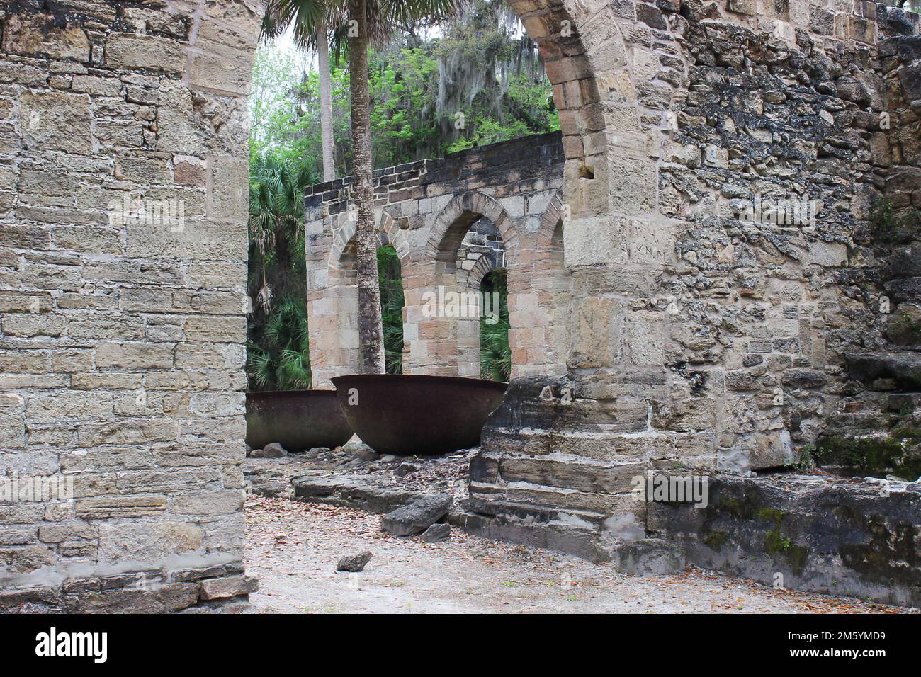 Boiling Sugar pots in sugar mill ruins Stock Photo Alamy