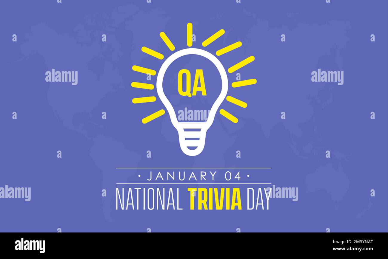 Vector illustration design concept of National Trivia Day observed on January 4 Stock Vector