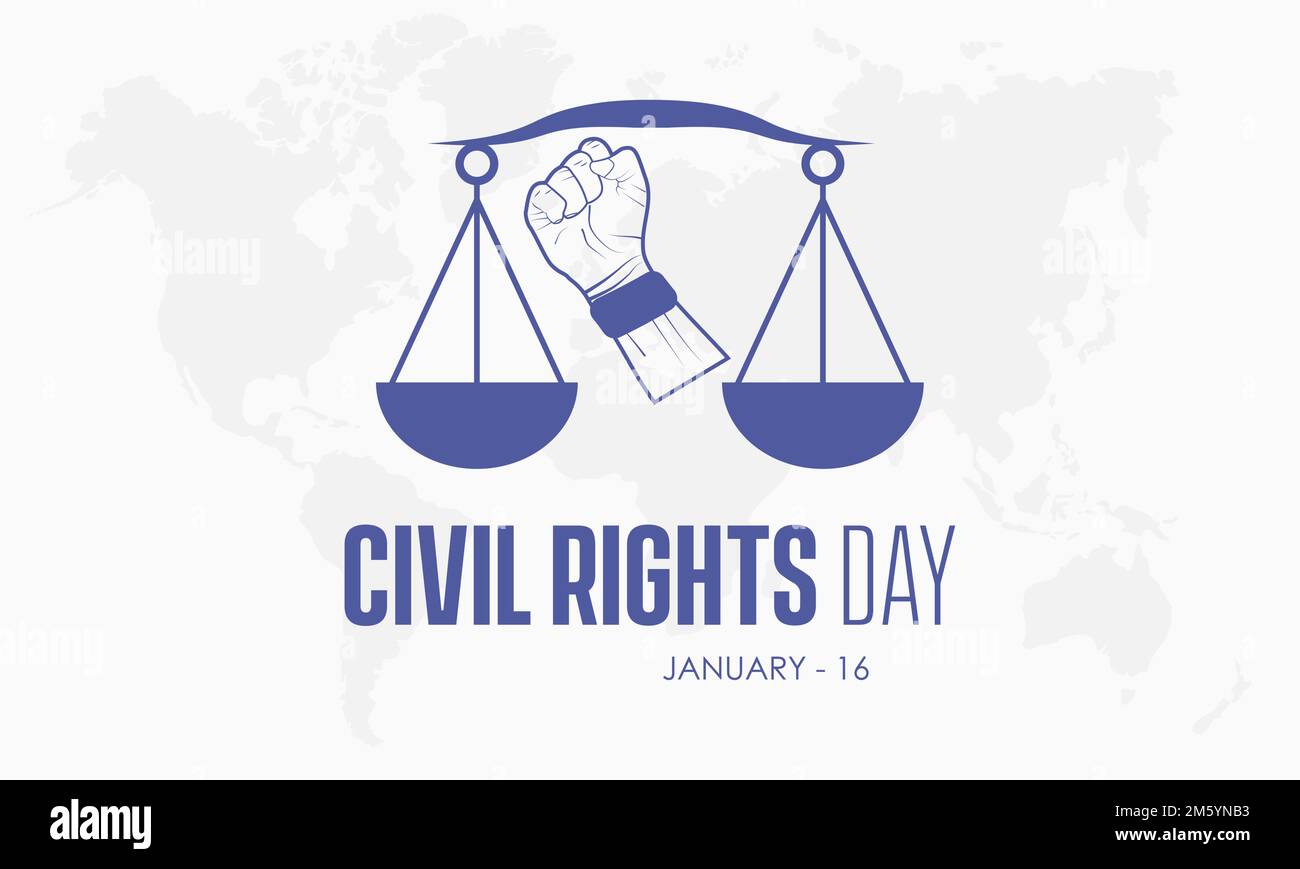 Vector illustration design concept of Civil Rights Day observed on January 16 Stock Vector Image