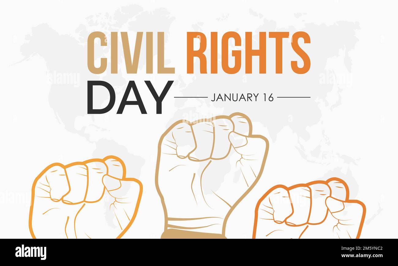 Vector illustration design concept of Civil Rights Day observed on January 16 Stock Vector Image