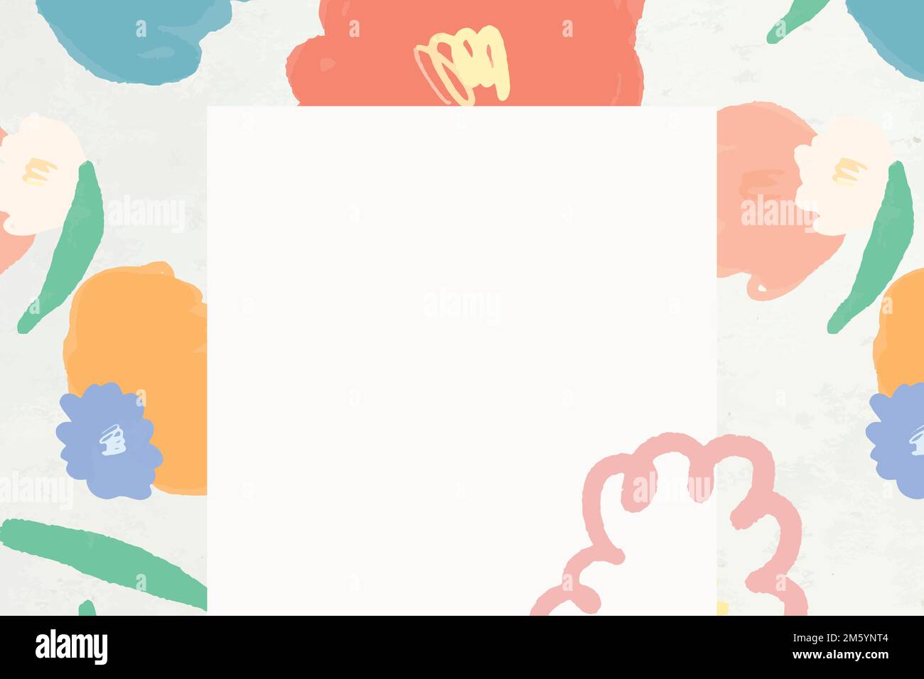 Blooming flower frame vector floral illustration Stock Vector Image ...