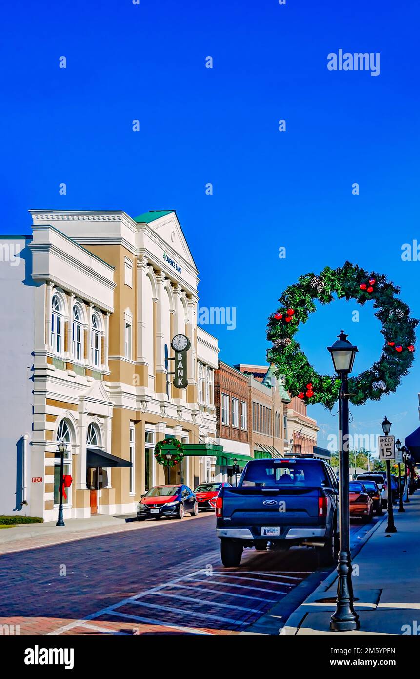 Christmas decorations line Howard Avenue, Dec. 28, 2022, in Biloxi