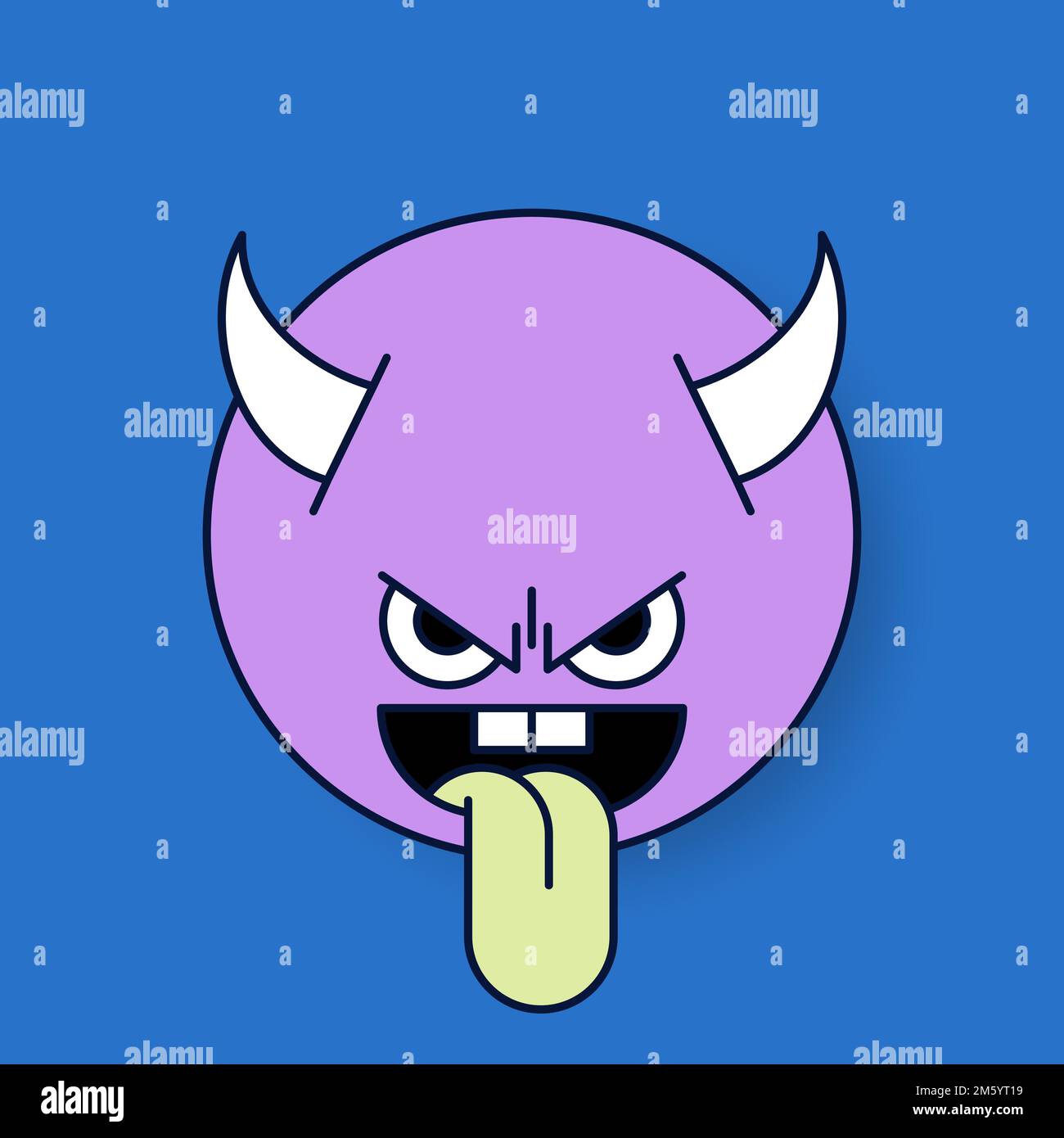 Funky purple devil monster emoji vector Stock Vector Image & Art Alamy