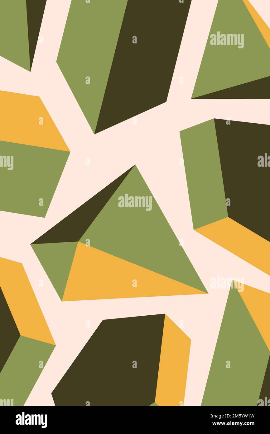 Retro green geometrical shape patterned background vector Stock Vector