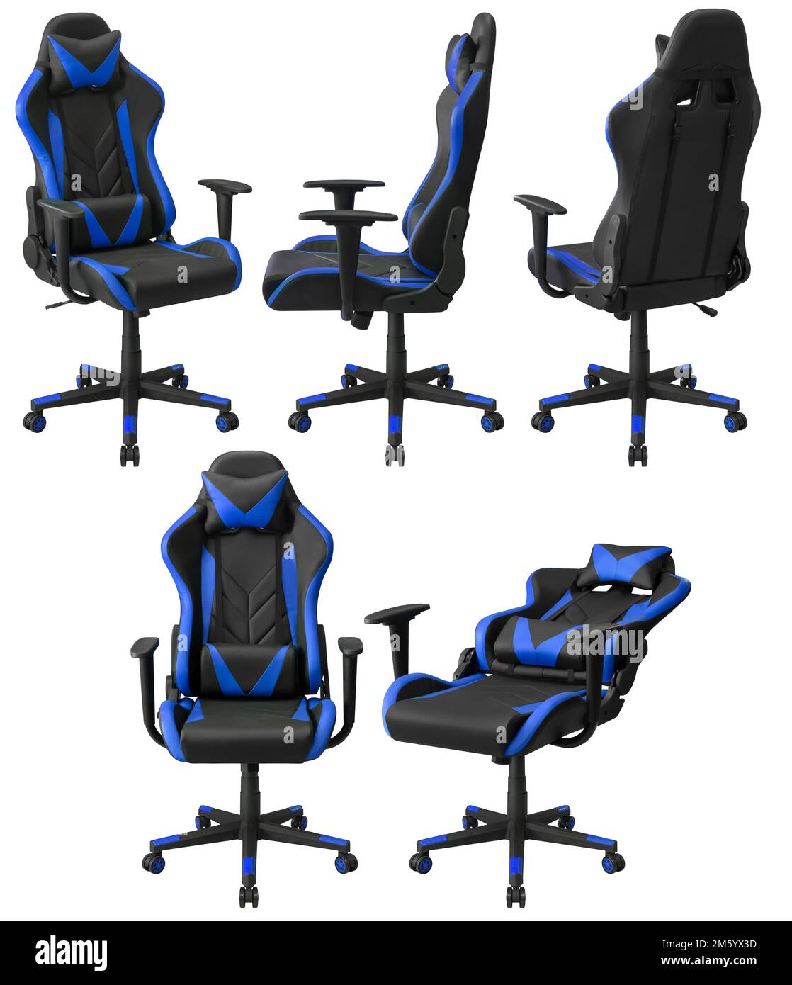 Computer gaming chair with adjustment. Isolated from the background