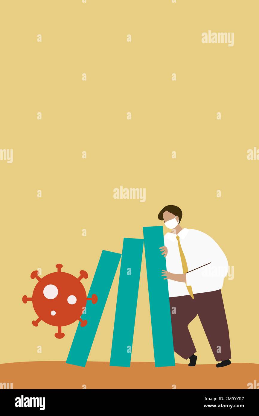 Domino effect during coronavirus outbreak vector Stock Vector