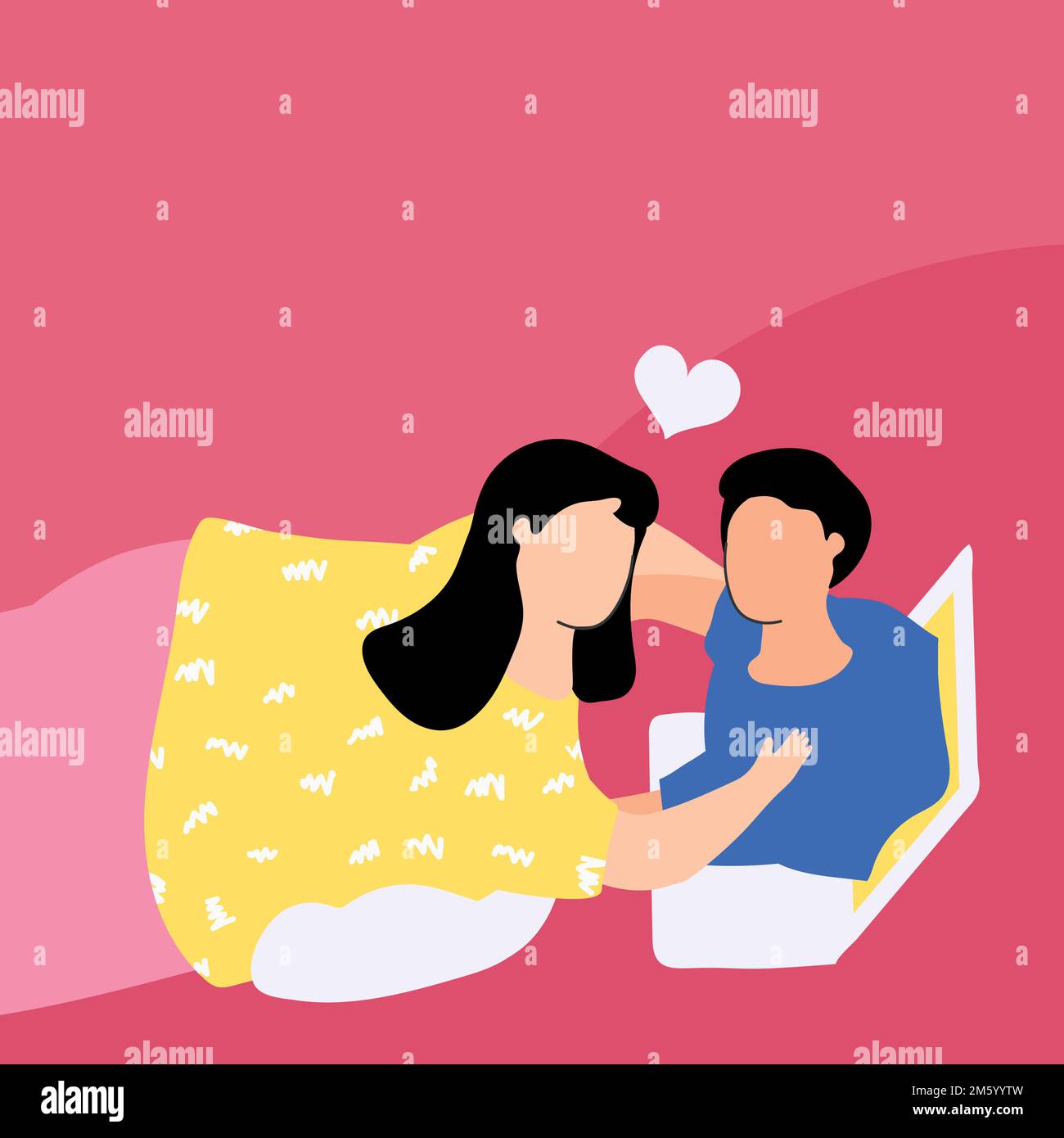 Couple video calling during coronavirus outbreak vector Stock Vector