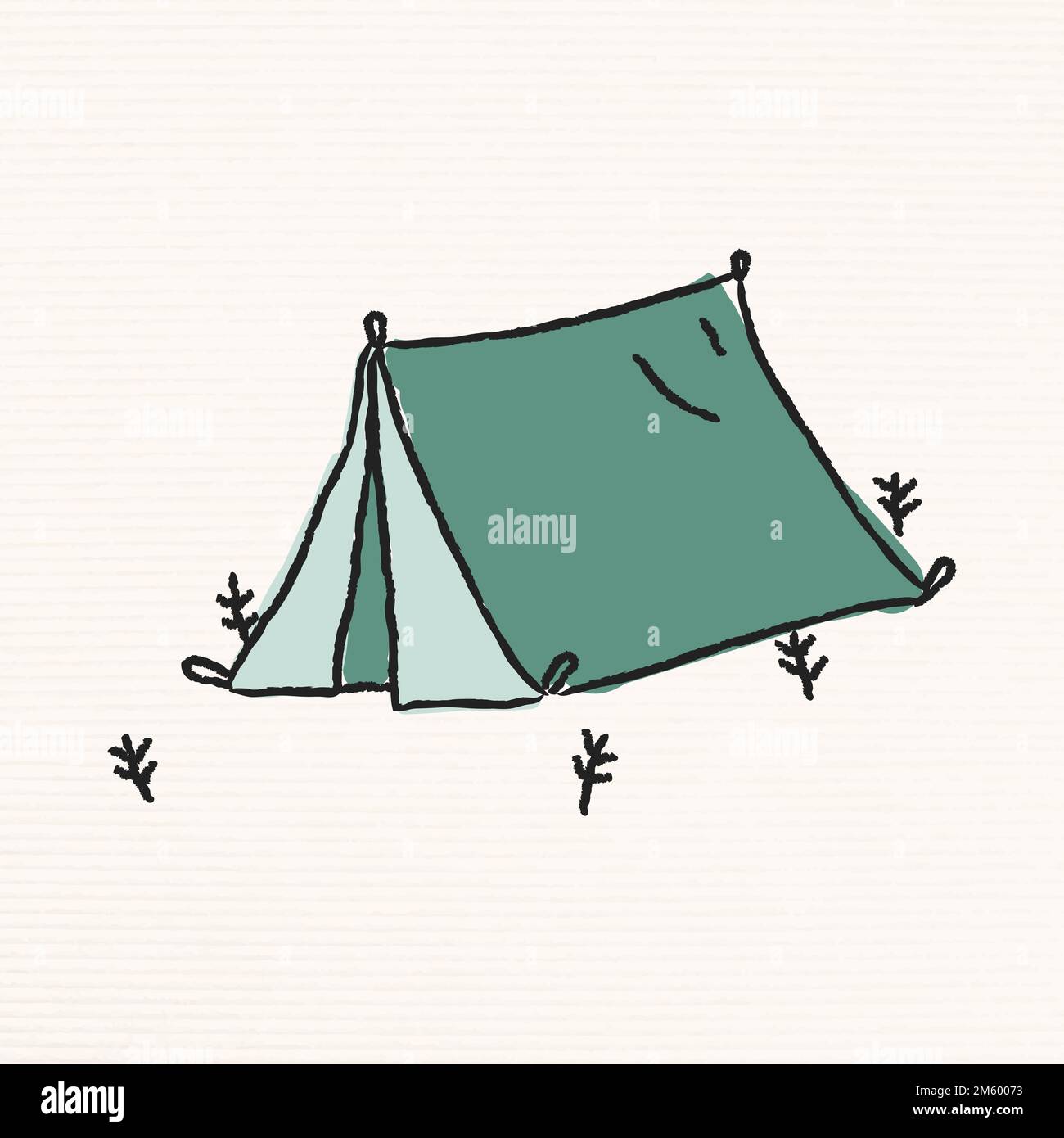Doodle green tent on a campsite vector Stock Vector Image & Art Alamy