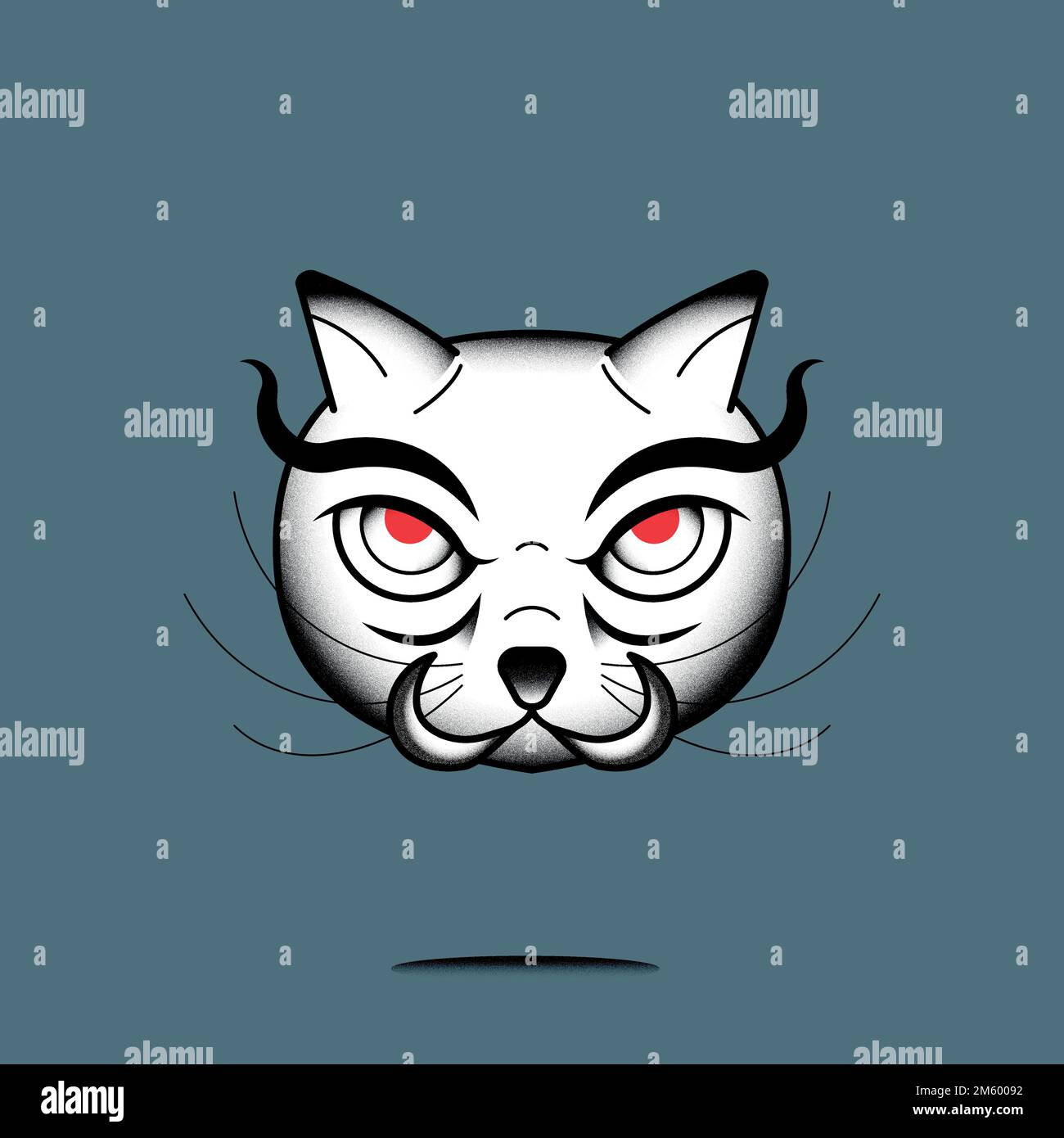 Bakeneko Japanese monster cat element on a blue background vector Stock ...