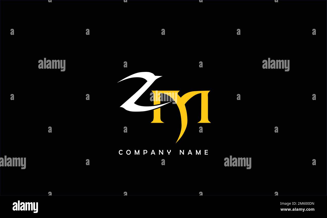 ZM, MZ Abstract Letters Logo Monogram Stock Vector