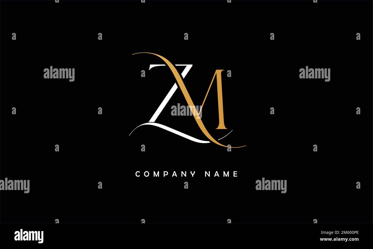 ZM, MZ Abstract Letters Logo Monogram Stock Vector