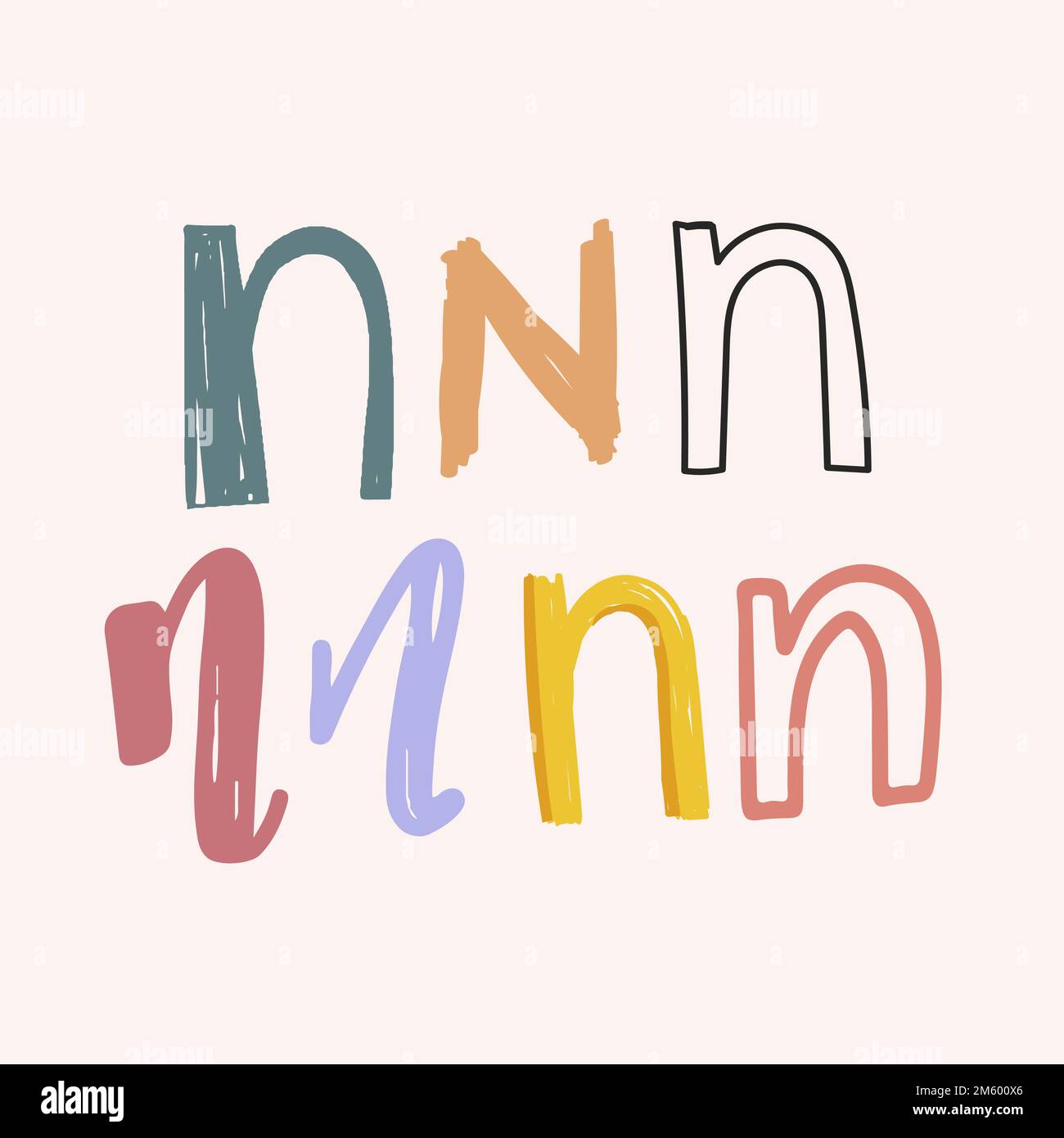 N letter doodle font vector typography set Stock Vector Image & Art - Alamy