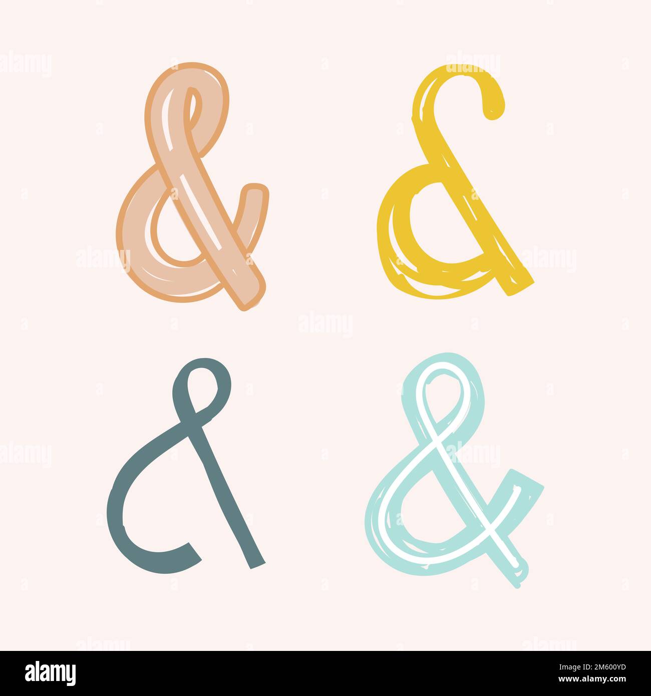 Symbol ampersand vector doodle font typography hand drawn set Stock Vector Image & Art Alamy