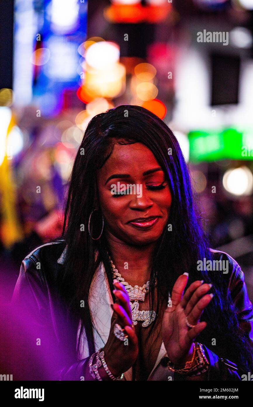 New York, United States. 01st Jan, 2023. Rapper Remy Ma gives an