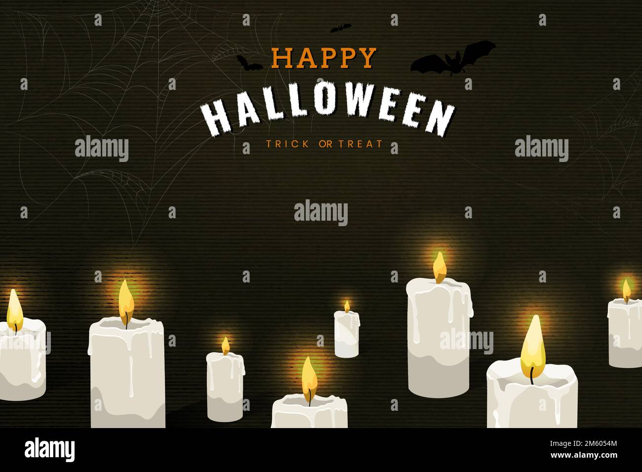 Happy Halloween candle elements on black background vector Stock Vector