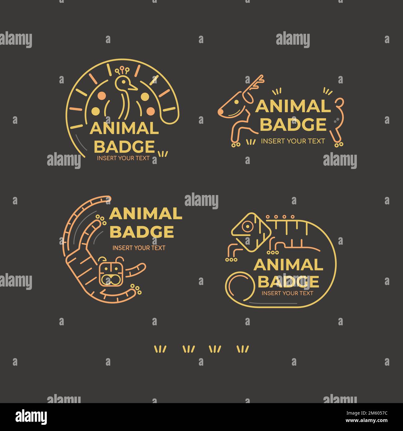 Animal badge design elements vector set Stock Vector Image & Art - Alamy