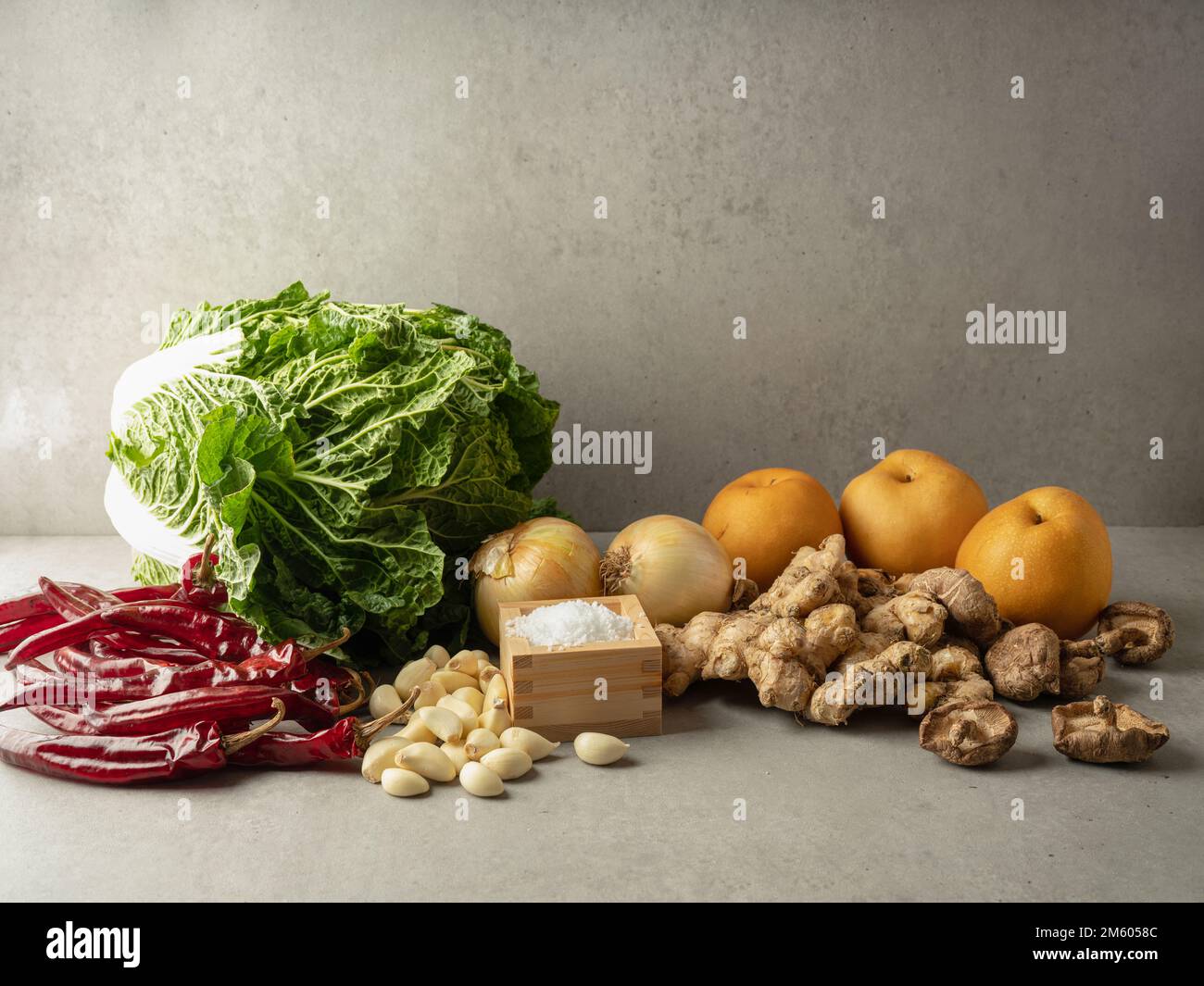 Korea cabbage and various kimjang ingredients Stock Photo Alamy