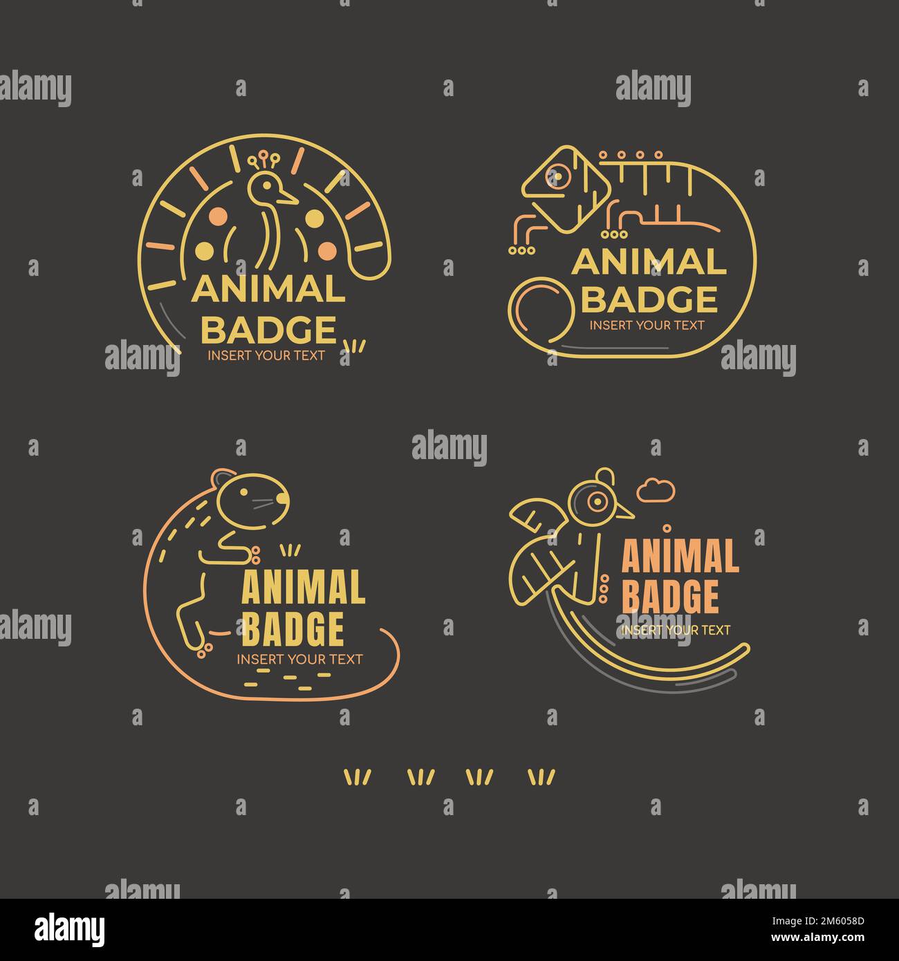 Animal badge design elements vector set Stock Vector Image & Art - Alamy