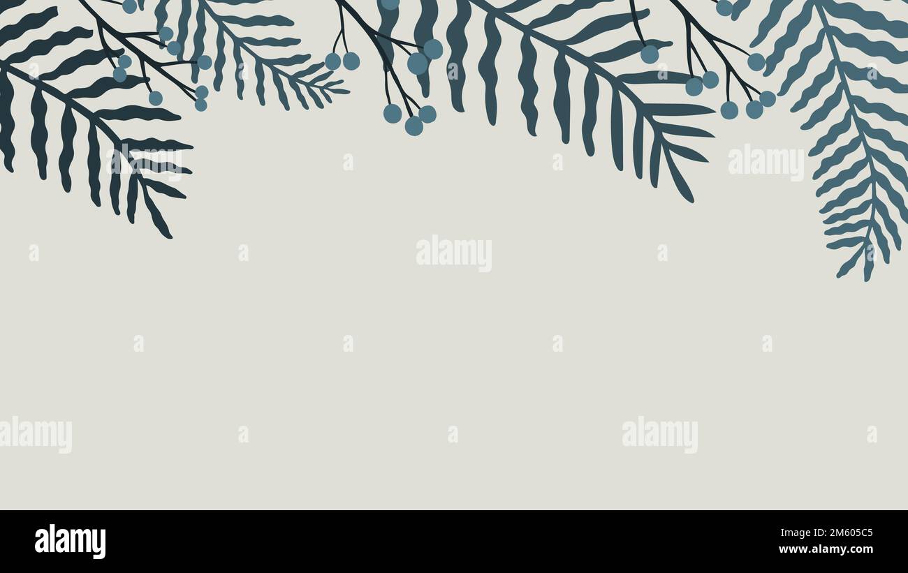 Leafy botanical copy space mobile wallpaper vector Stock Vector