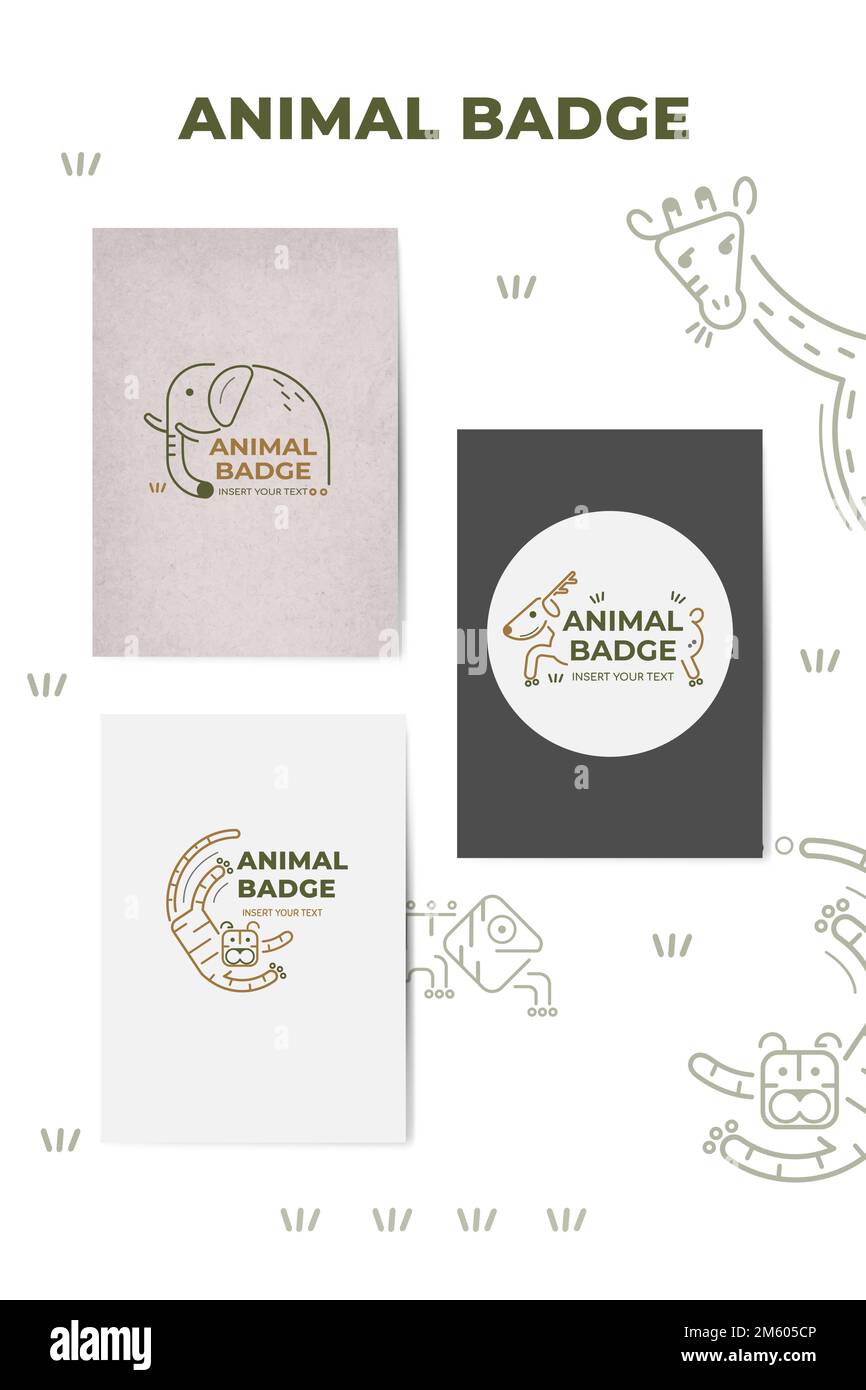 Animal badge design elements vector set Stock Vector Image & Art - Alamy