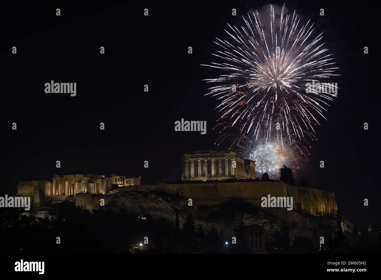 Athens, Attiki, Greece. 1st Jan, 2023. Athens with spectacular