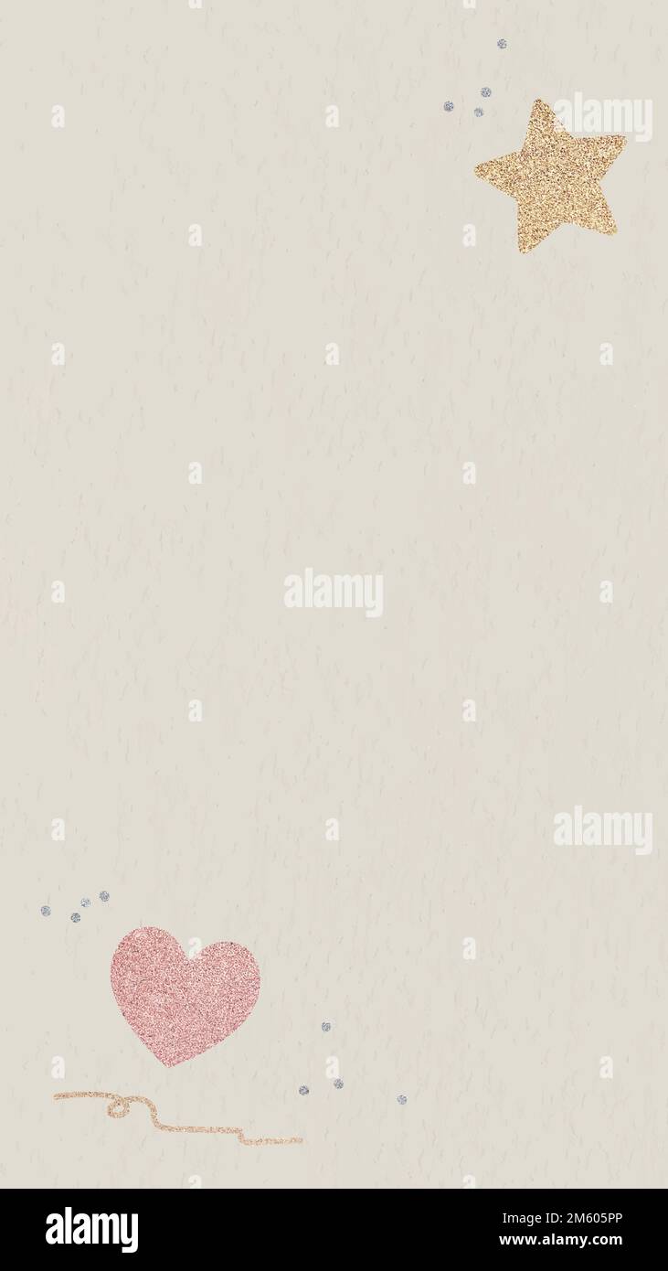 Glitter heart and star frame design mobile phone wallpaper vector Stock Vector Image & Art Alamy