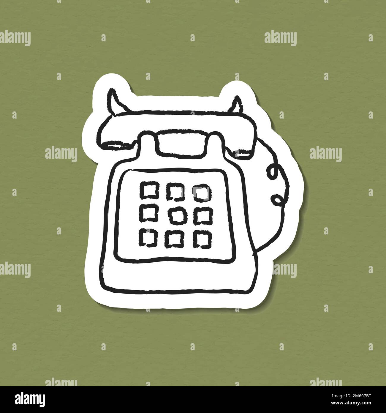 Retro landline phone doodle sticker vector Stock Vector Image & Art Alamy