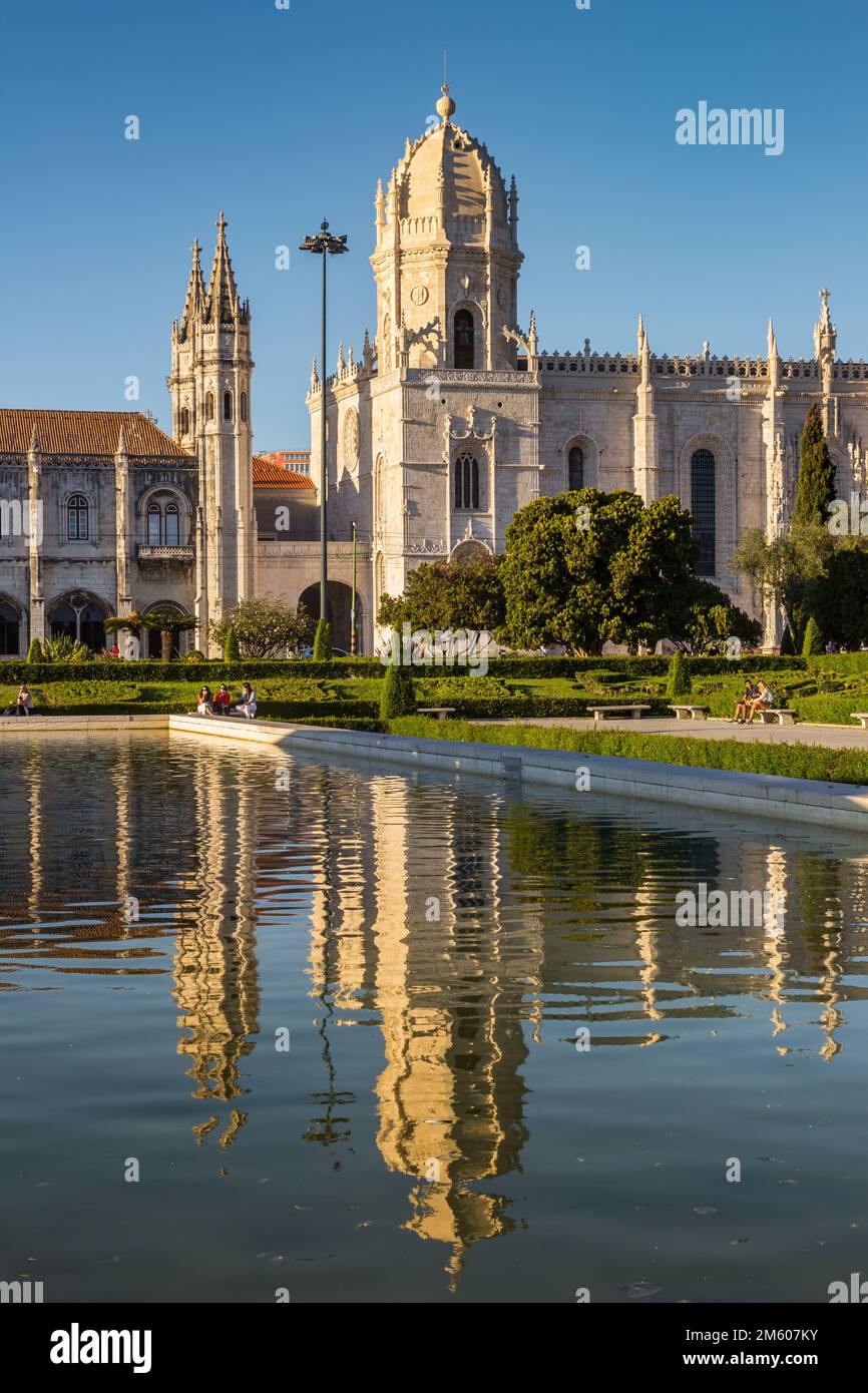 Late afternoon light over the Jeronimos monastery in Belem, Lisbon, Portugal Stock Photo