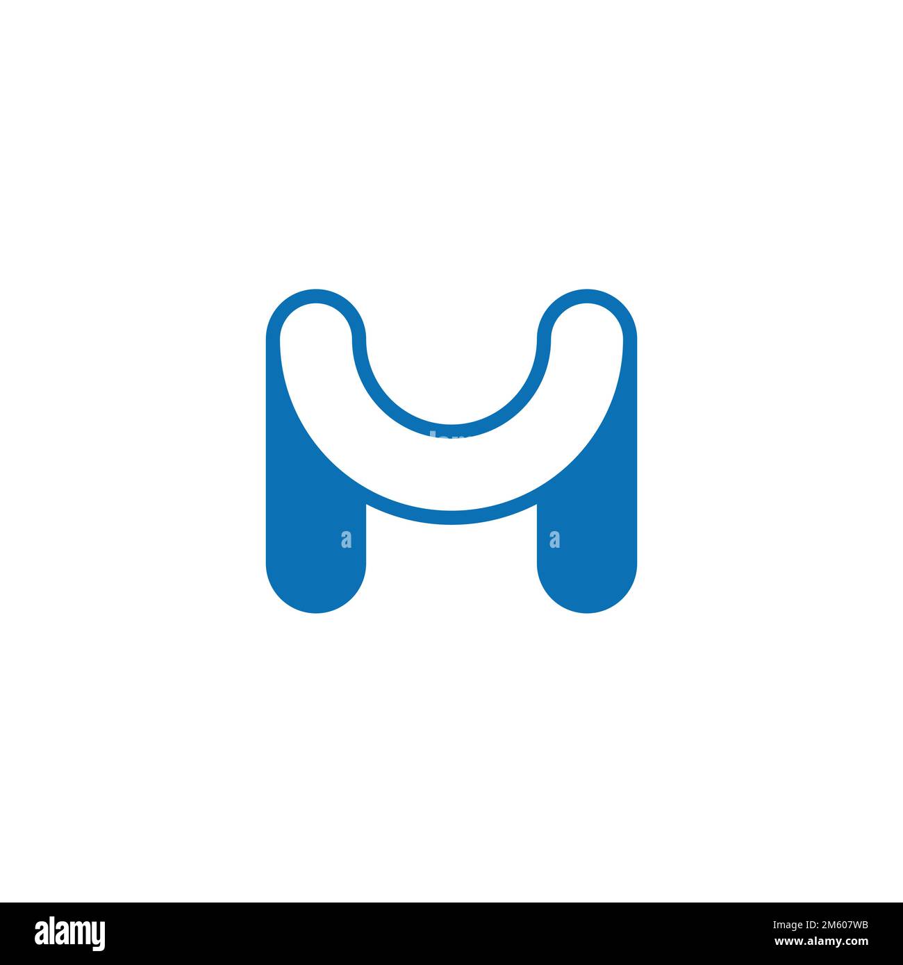 letter mu curves outline simple logo vector Stock Vector