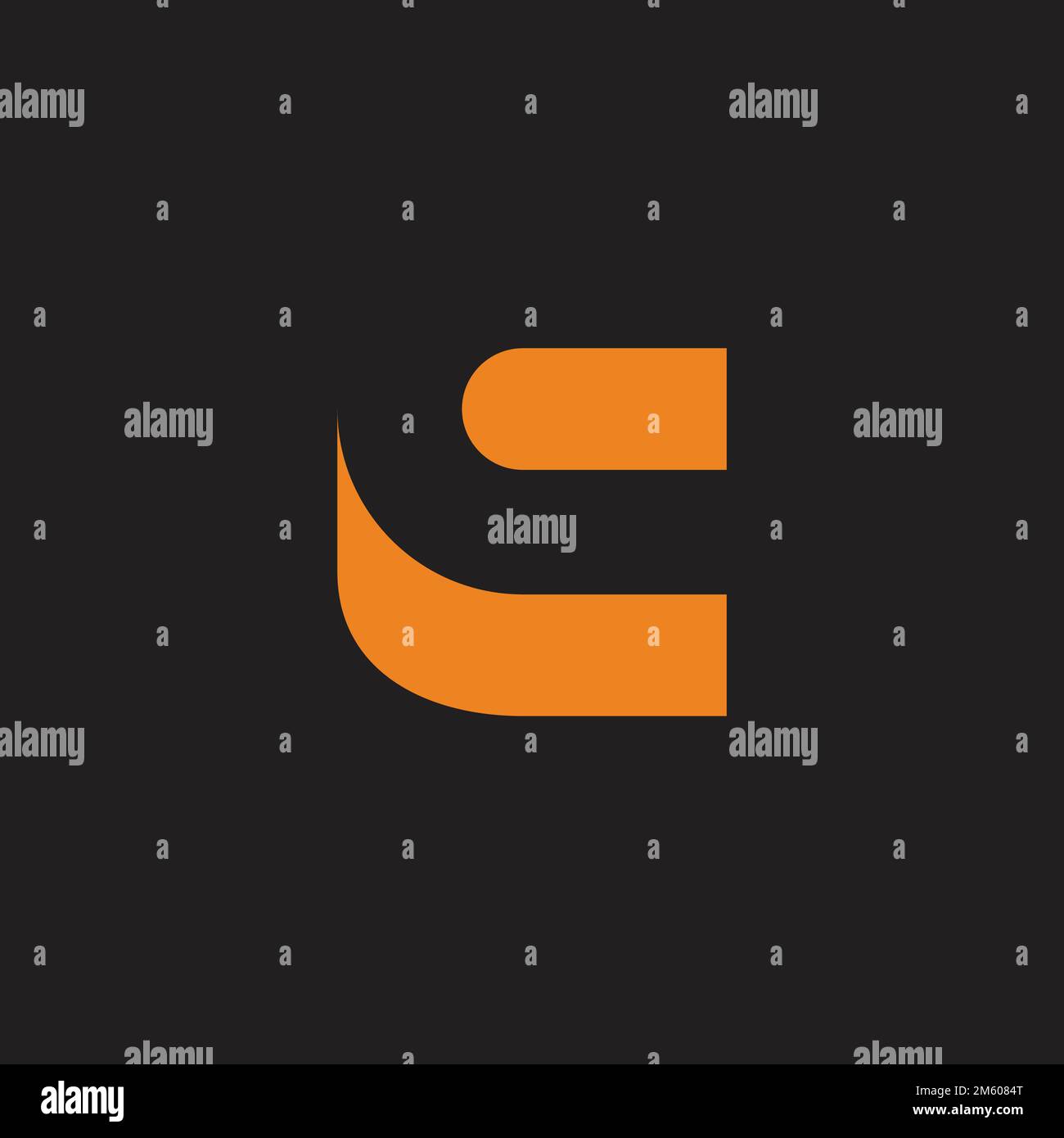 letter c simple negative space geometric logo Stock Vector