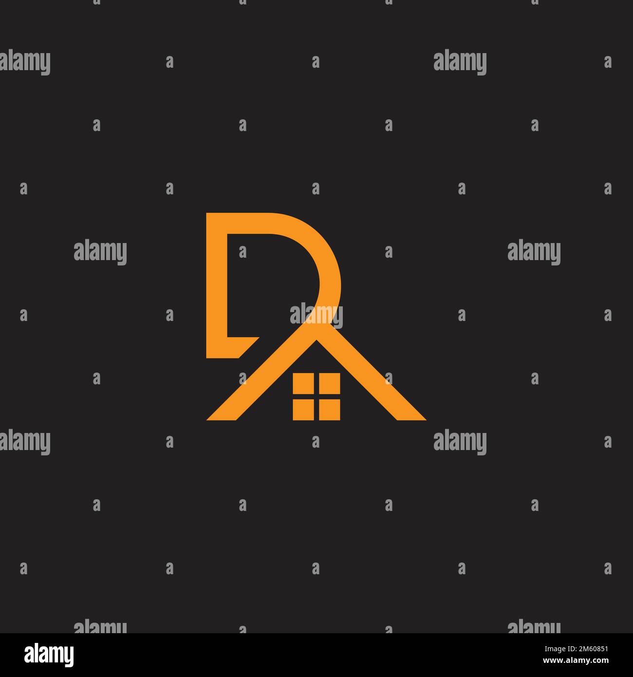 letter d triangle home window logo vector Stock Vector