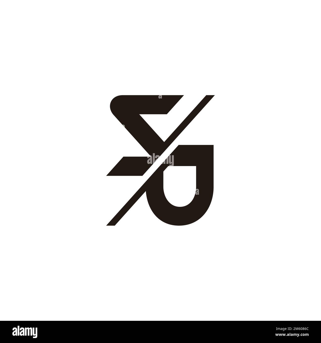 letter sd sj slice motion logo vector Stock Vector