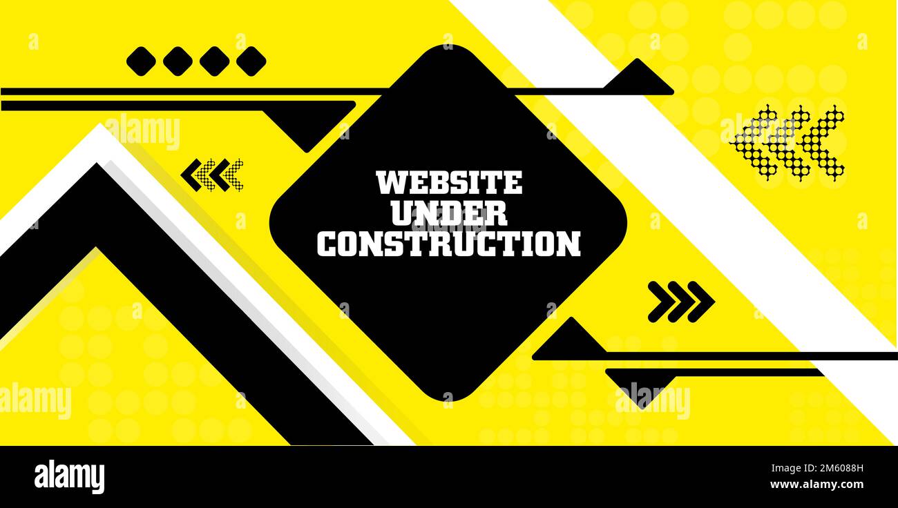 yellow warning sign. Under construction background Stock Vector Image ...