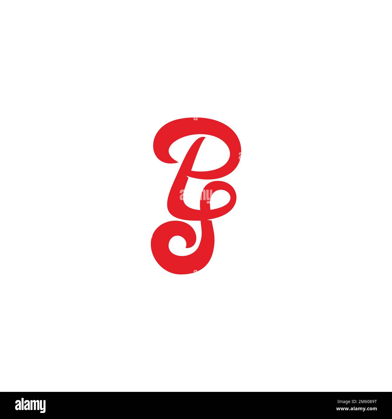 letter ps curves linked logo vector Stock Vector