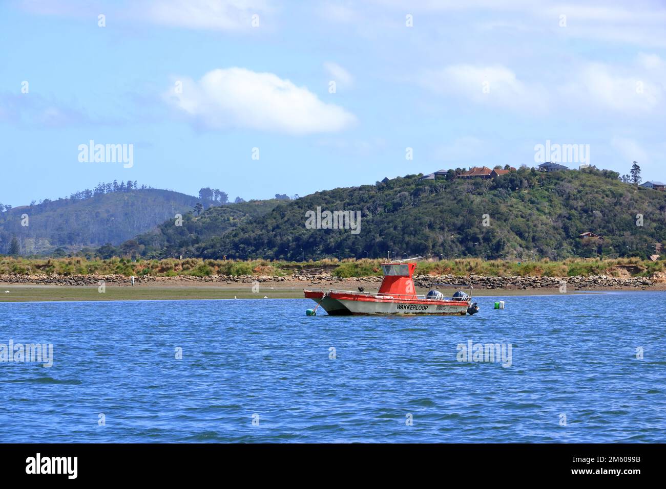 Boats on Knysna Lagoon looking towards Knysna Heads, Garden Route in ...