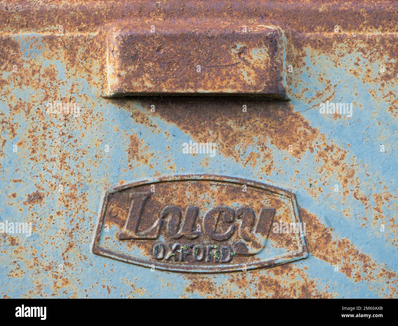 Aged, disused transformer box from Lucy of Oxford in Westbury Leigh, Wiltshire, England, UK. Stock Photo