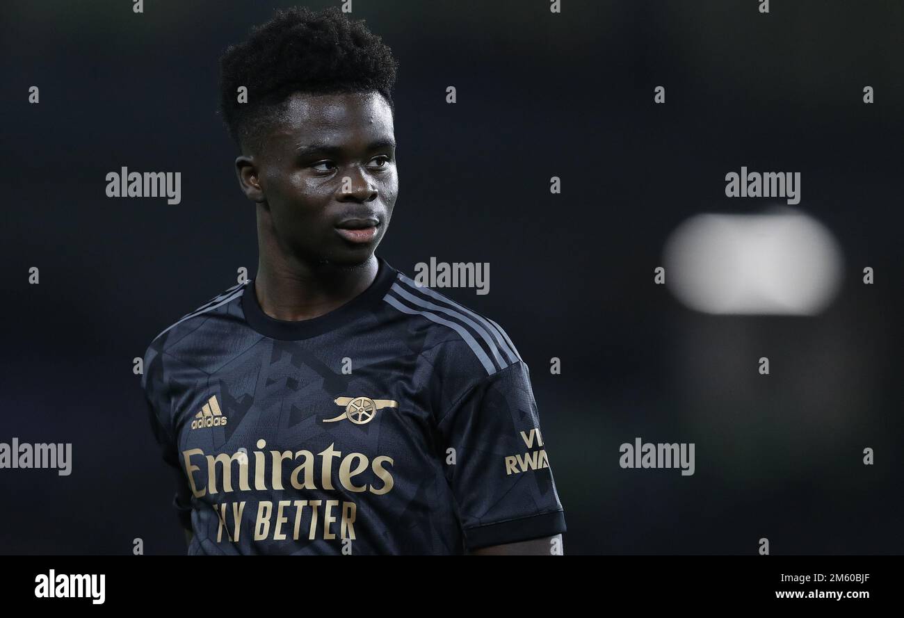 Brighton and Hove, UK. 31st Dec, 2022. Bukayo Saka of Arsenal during the Premier League match at the AMEX Stadium, Brighton and Hove. Picture credit should read: Paul Terry/Sportimage Credit: Sportimage/Alamy Live News Stock Photo