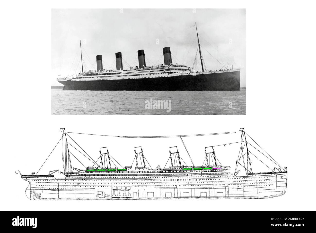 Titanic side view Cut Out Stock Images & Pictures - Alamy