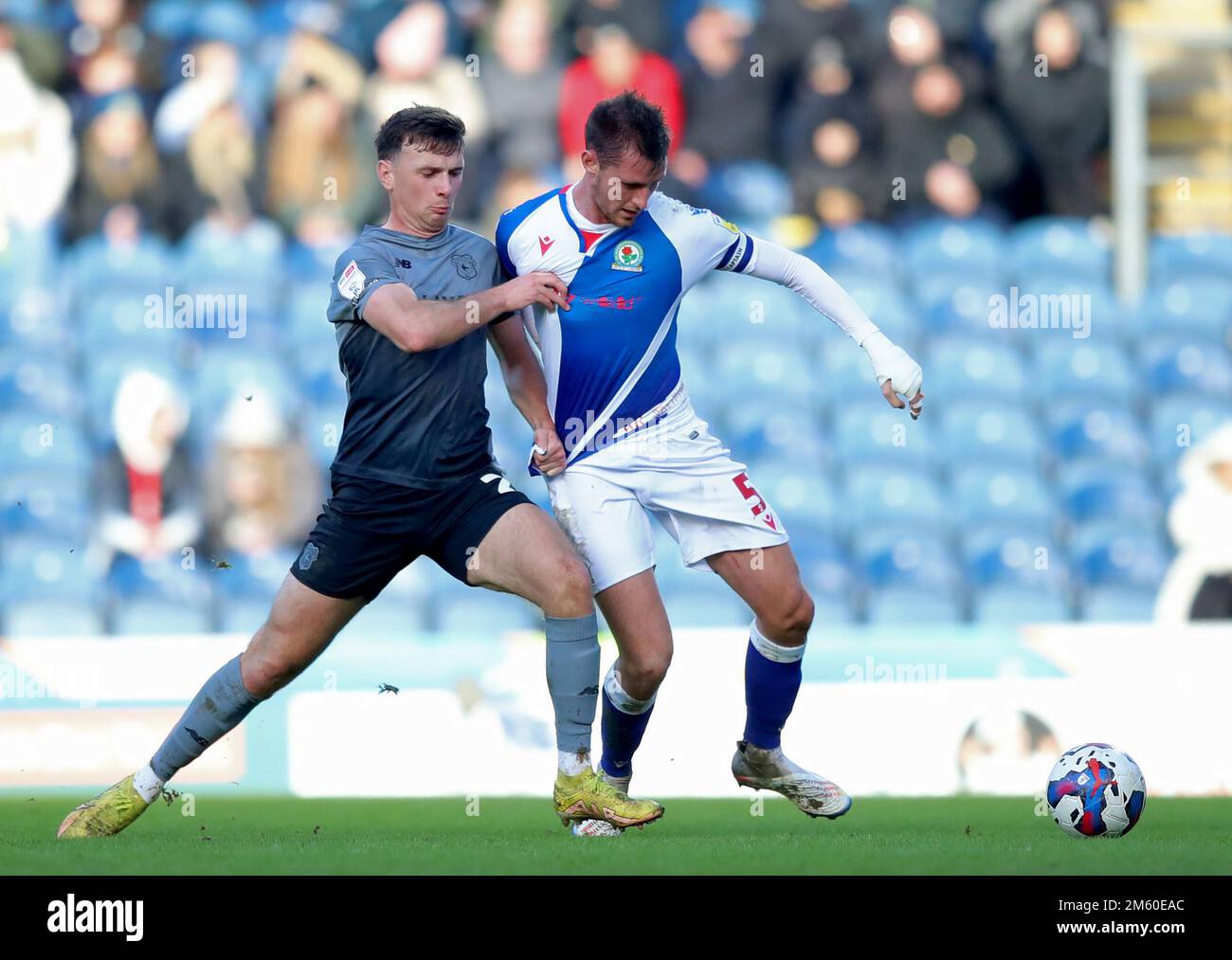 Cardiff City's Mark Harris (left) and Blackburn Rovers' Dominic Hyam