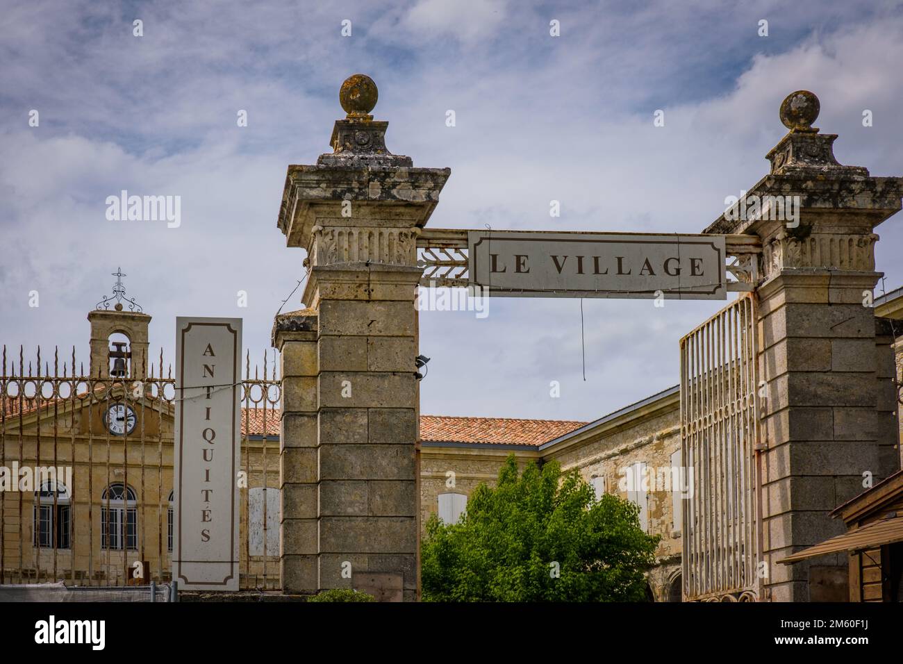 The village of antique dealers, a sort of flea market located in an old palace in Lectoure, in the South of France (Gers) Stock Photo