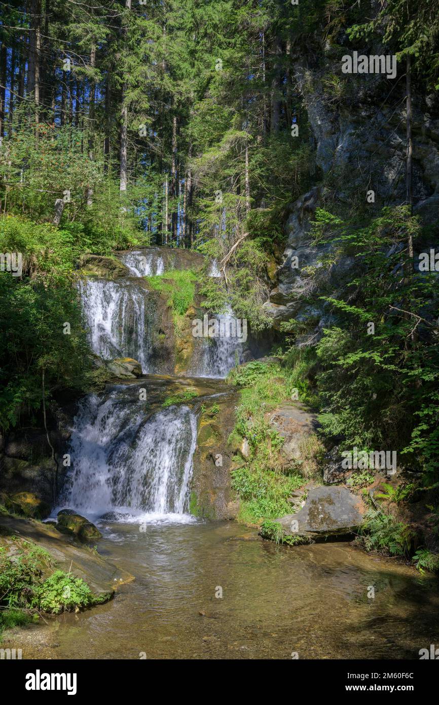 Waterfall in the Graggerschlucht, Neumarkt, Styria, Austria Stock Photo