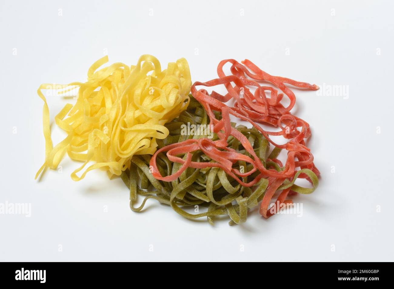 Tagliatelle tricolore, Italian pasta, pasta, pasta type Stock Photo - Alamy