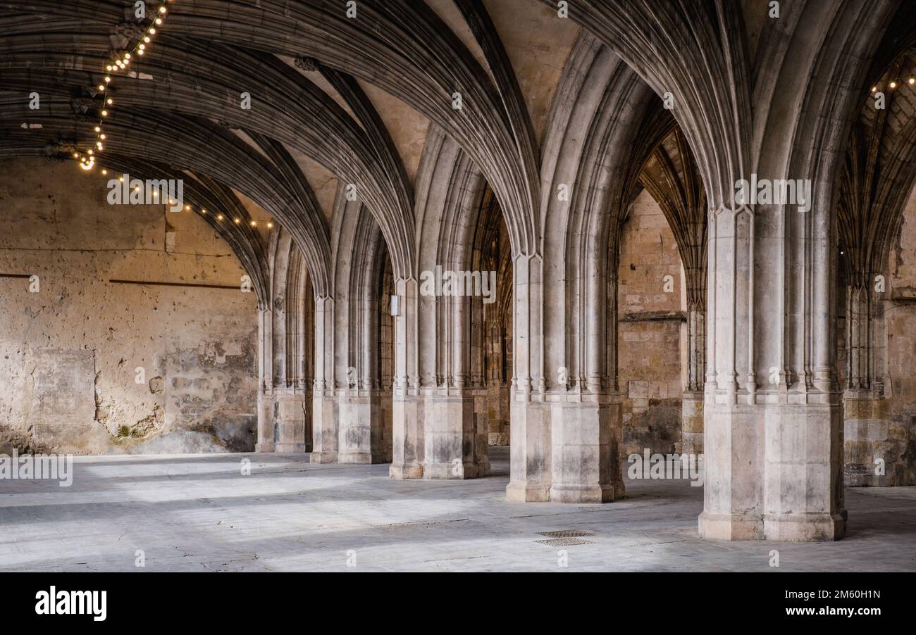 The incredible gothic cloister of St Pierre Cathedral in Condom in the south of France (Gers) Stock Photo