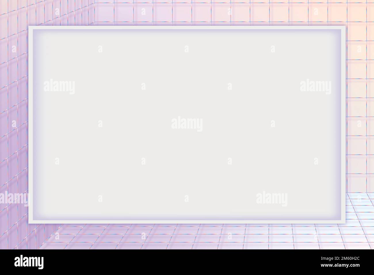 3D pastel vector grid patterned frame Stock Vector
