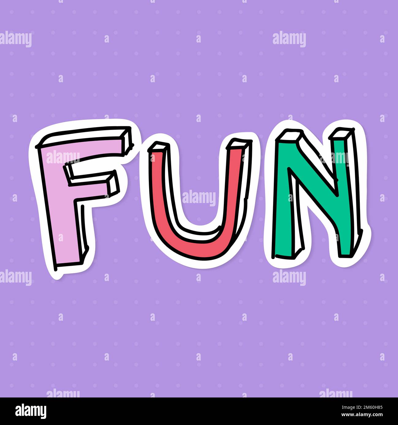 doodle-fun-word-sticker-with-a-white-border-vector-stock-vector-image