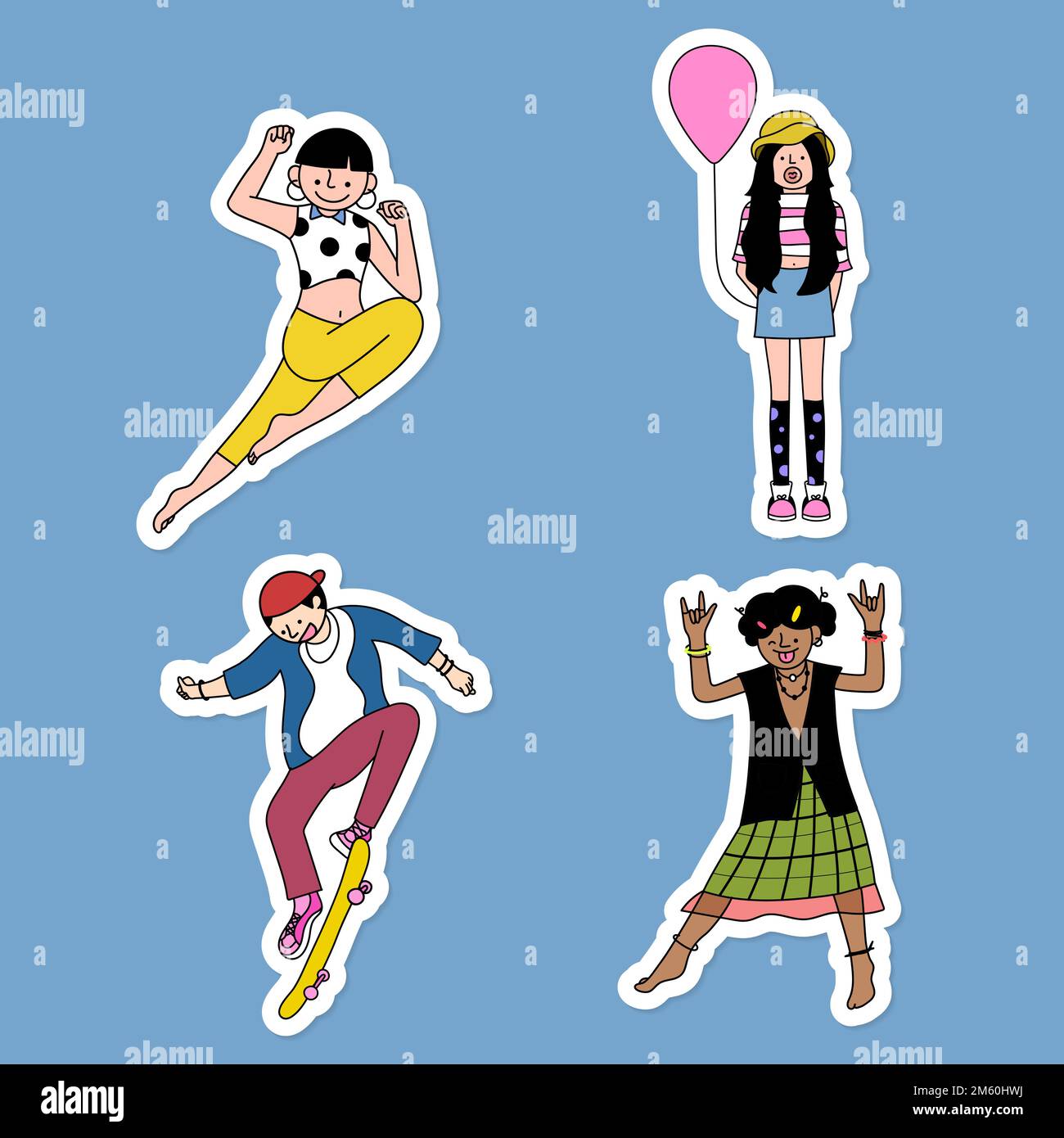 Creative and cool pop art stickers set vector Stock Vector Image & Art ...
