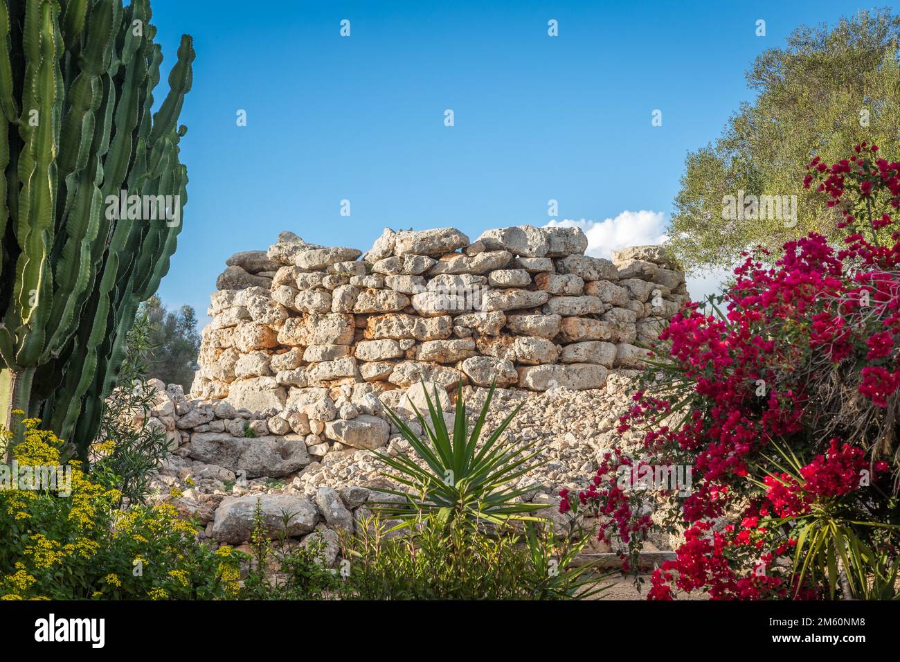 Talaiot round tower, Talaiotic settlement of Capocorb Vell, Llucmajor, Majorca, Spain Stock Photo